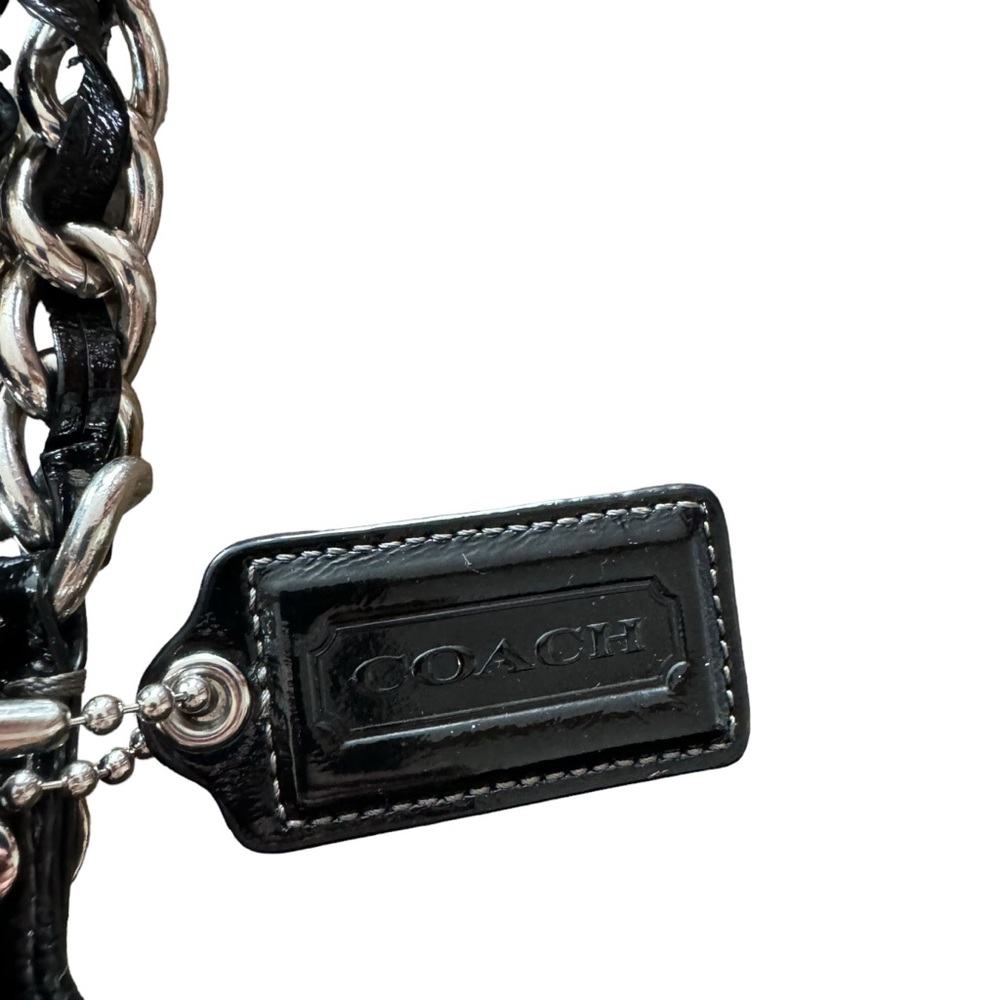 Coach Black Pebbled Leather Madison Tribeca East West Bag Chain/Leather Handles - Picture 3 of 15